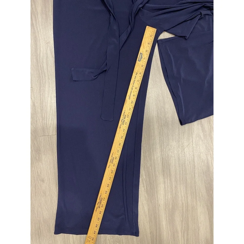 Chaus Womens Performance Stretch Wide Leg Belted Pants XL‎ Navy Blue New NWT $59